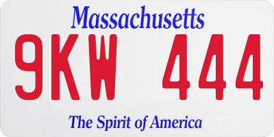 MA license plate 9KW444