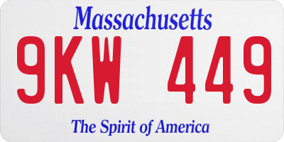 MA license plate 9KW449