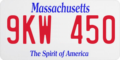 MA license plate 9KW450