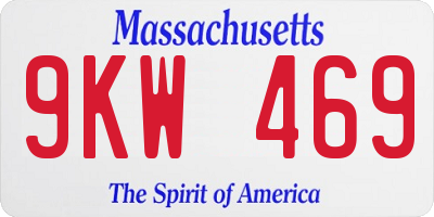 MA license plate 9KW469