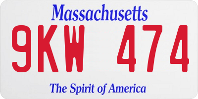 MA license plate 9KW474