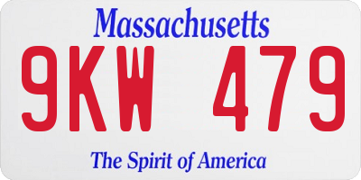 MA license plate 9KW479
