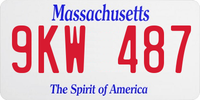 MA license plate 9KW487