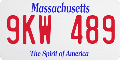 MA license plate 9KW489