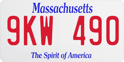 MA license plate 9KW490