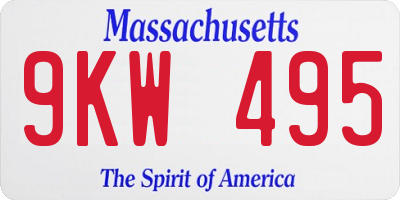 MA license plate 9KW495