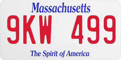 MA license plate 9KW499