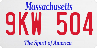 MA license plate 9KW504