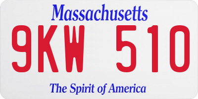 MA license plate 9KW510