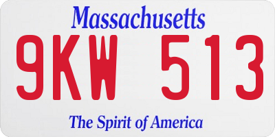 MA license plate 9KW513