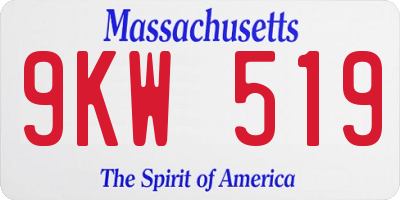 MA license plate 9KW519