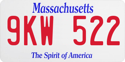 MA license plate 9KW522