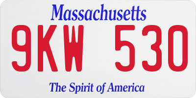 MA license plate 9KW530