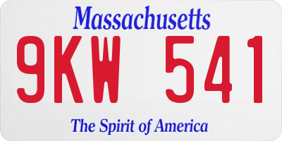 MA license plate 9KW541