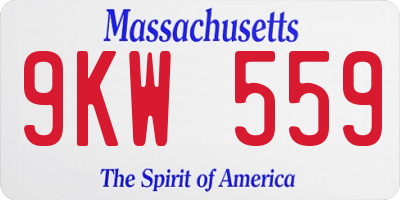 MA license plate 9KW559