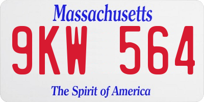 MA license plate 9KW564
