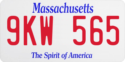 MA license plate 9KW565