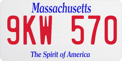 MA license plate 9KW570
