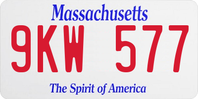 MA license plate 9KW577