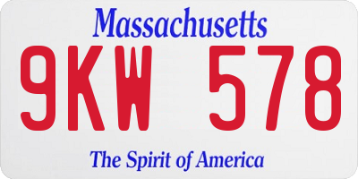 MA license plate 9KW578
