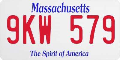 MA license plate 9KW579
