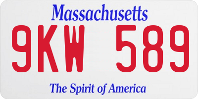 MA license plate 9KW589
