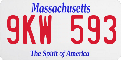 MA license plate 9KW593