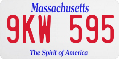 MA license plate 9KW595