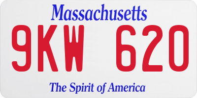 MA license plate 9KW620