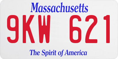 MA license plate 9KW621