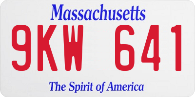 MA license plate 9KW641
