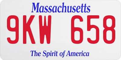 MA license plate 9KW658