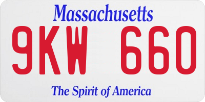 MA license plate 9KW660