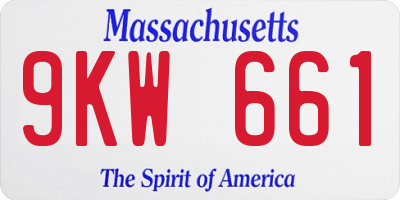 MA license plate 9KW661