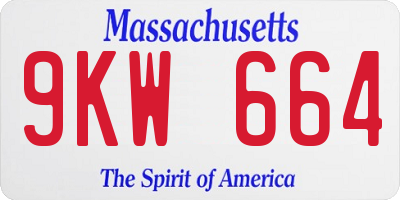 MA license plate 9KW664