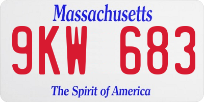 MA license plate 9KW683