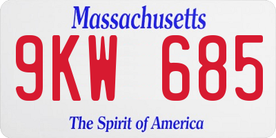 MA license plate 9KW685