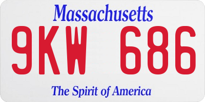 MA license plate 9KW686