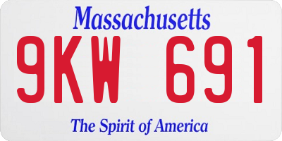 MA license plate 9KW691