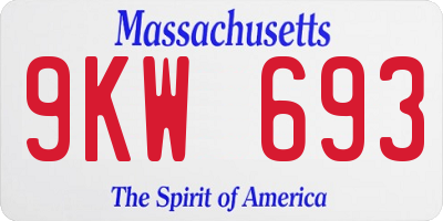 MA license plate 9KW693
