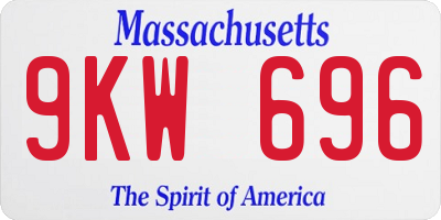 MA license plate 9KW696