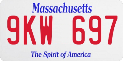MA license plate 9KW697
