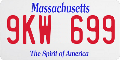 MA license plate 9KW699