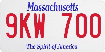 MA license plate 9KW700