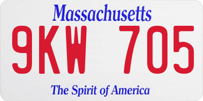 MA license plate 9KW705