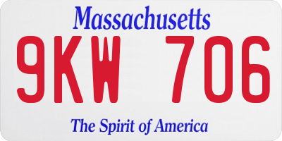 MA license plate 9KW706