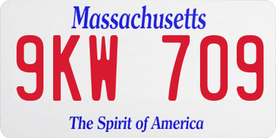 MA license plate 9KW709
