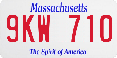 MA license plate 9KW710