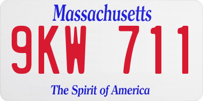 MA license plate 9KW711