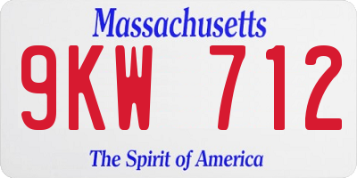 MA license plate 9KW712